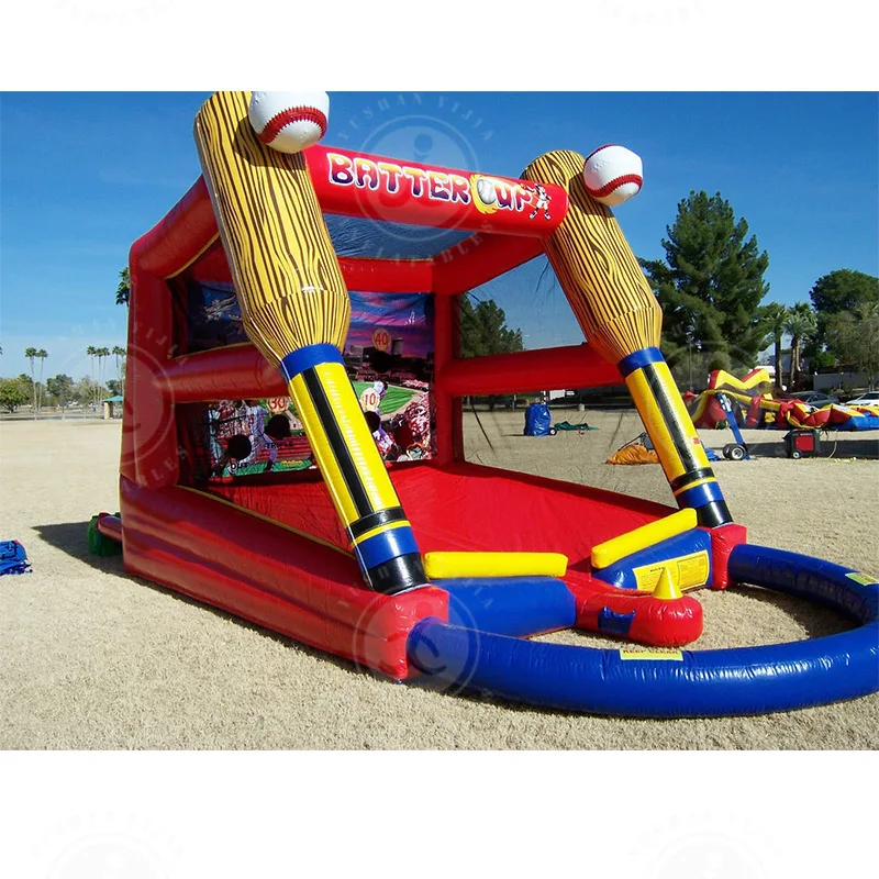 Commercial Outdoor Adult Kids Carnival Games Inflatables Baseball Games Batter up Interactive Sports Game for Party