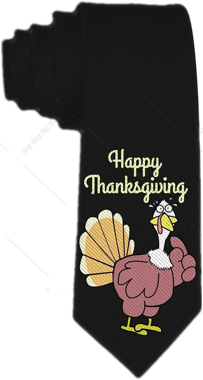 Funny Turkey Mens Tie Holiday Season Party Gifts Neckties for Halloween Thanksgiving Christmas