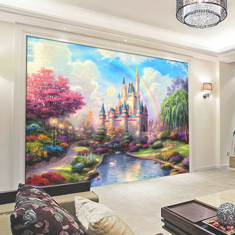 Customized products 3D Wall Mural Bedroom Living Room TV Background  Fantasy Castle Entrance Wallpaper Cartoon children's room