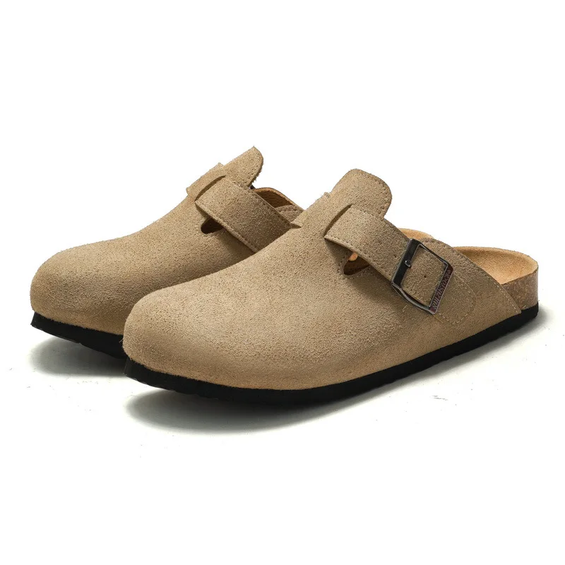 

Wholesale Factory Unisex Fashion Faux Suede Closed Toe Slides Cork Beach Clogs Slippers for Men