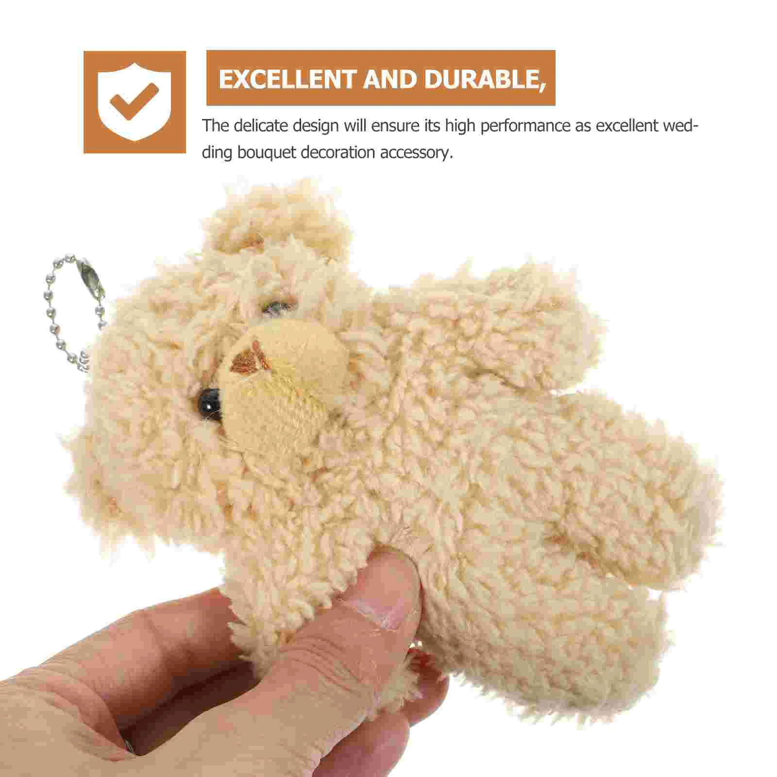 4 Pcs Plush Bear Keychain Backpack Keychains Pendants Hairy Charm Mini for Backpacks Child Kids Keyring