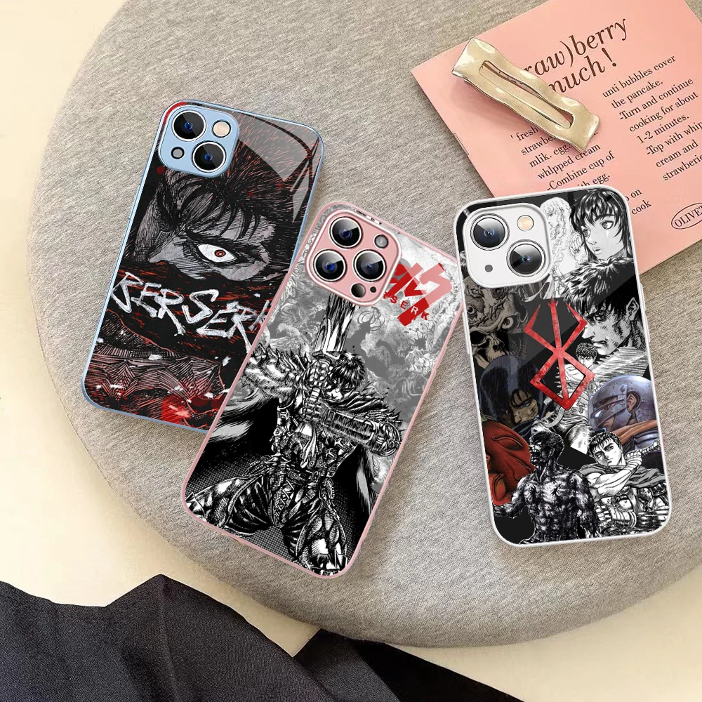 

Anime Berserk Mousepad Tempered Glass For iphone 14 13 12 11 Pro Mini XS MAX 14Plus X XS XR Fundas