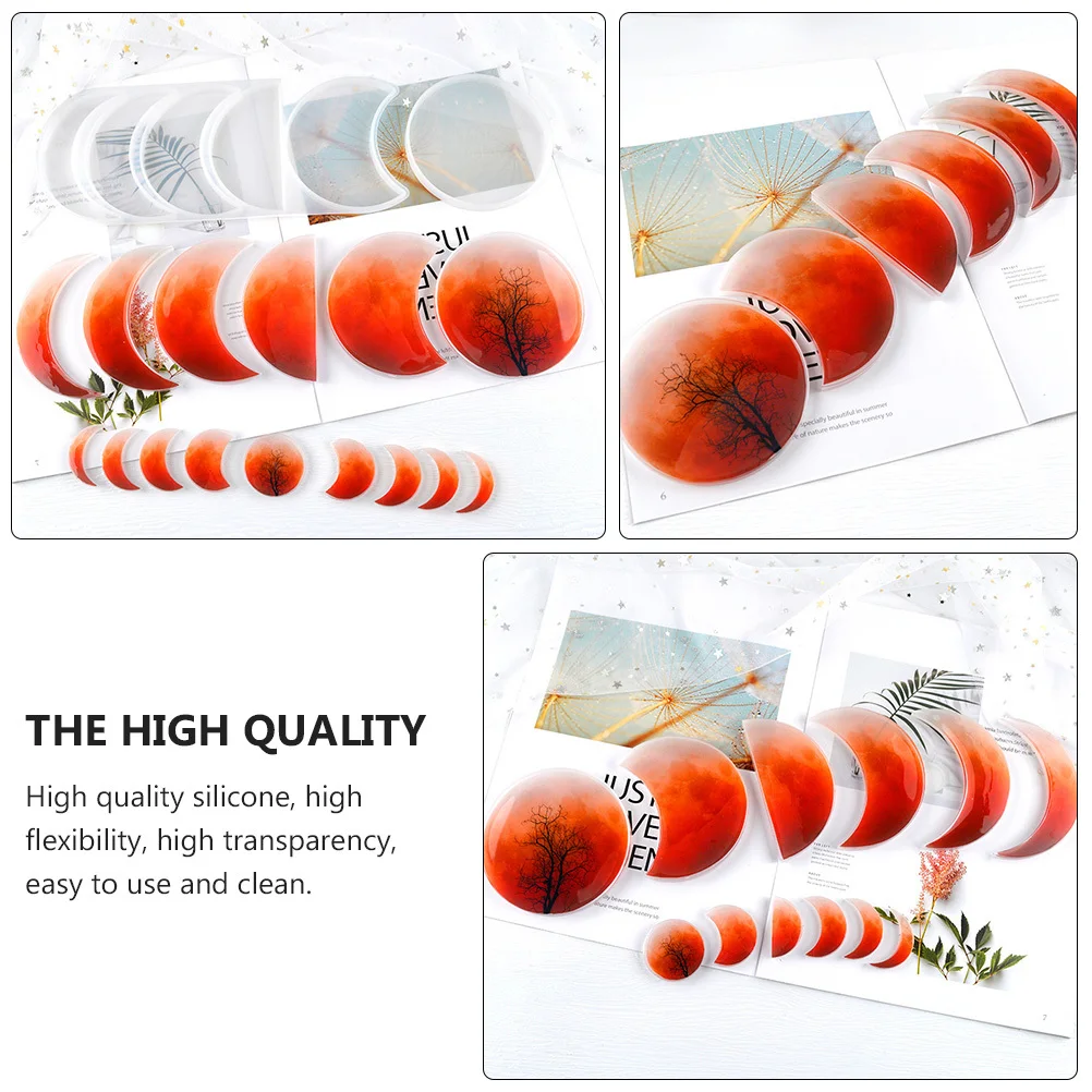 

2Sets Silicone Eclipse Mold DIY Set High Transparency Flexible Space Theme Ornaments Craft Kit Space Theme Mold