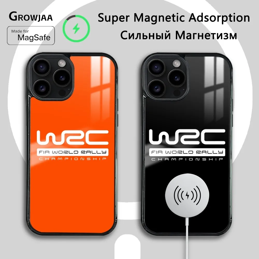 W-WRC Rally Racing Phone Case For iPhone 16 15 14 13 12 11 Pro Max Plus Mini Magsafe Mirror Wireless Magnetic Cover