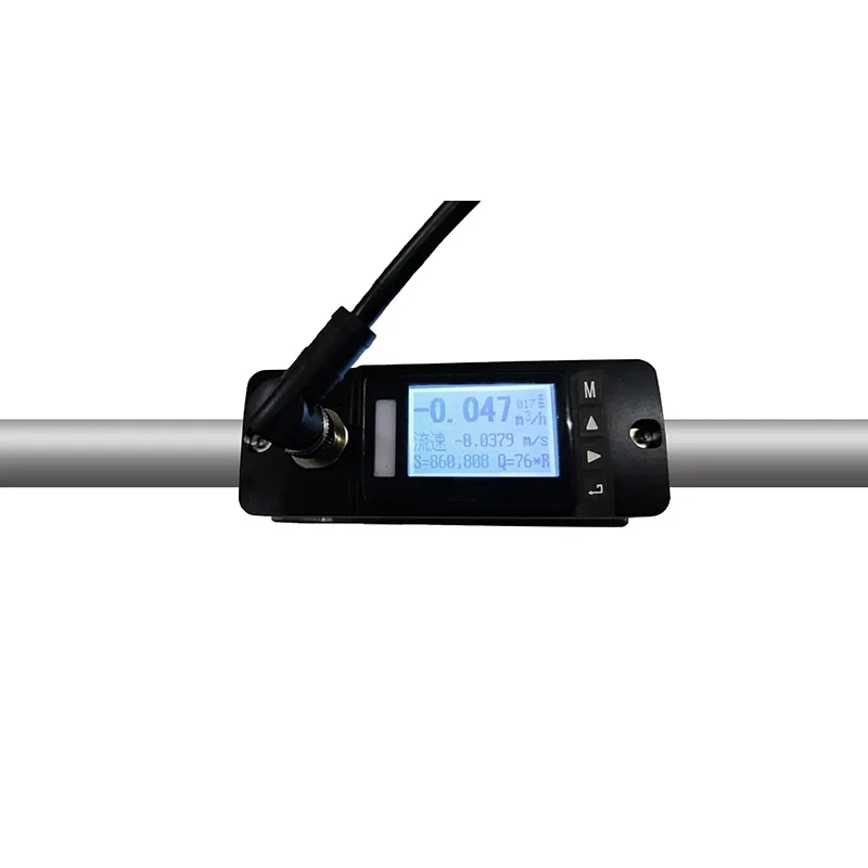 Handheld Ultrasonic Flowmeter Portable, Water Flowmeter Pipe Outer Clamp Water Flow Rate
