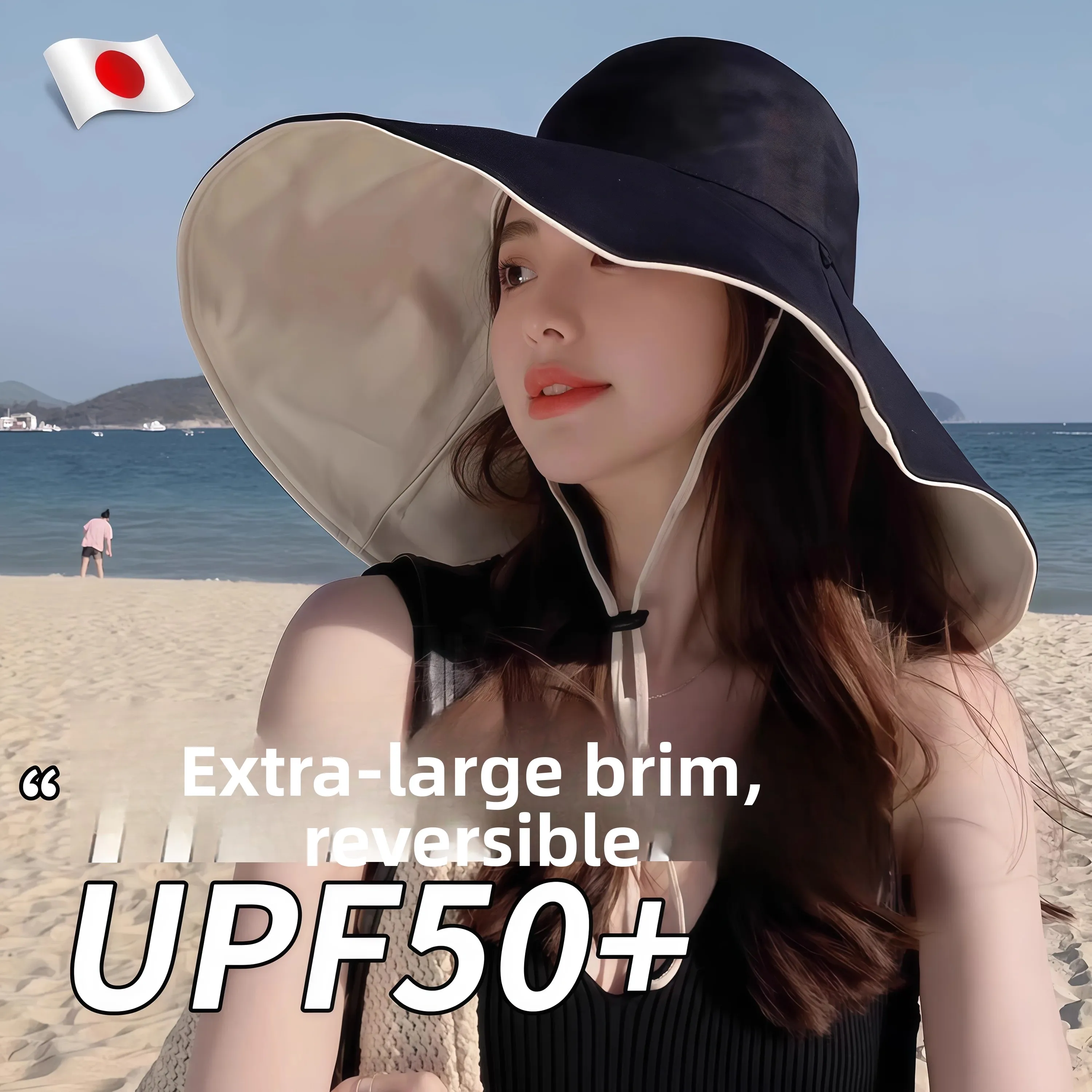 korean-style-large-brim-sun-hat-women's-summer-sun-protection-uv-protection-face-covering-extra-large-brim-sunshade-double-si
