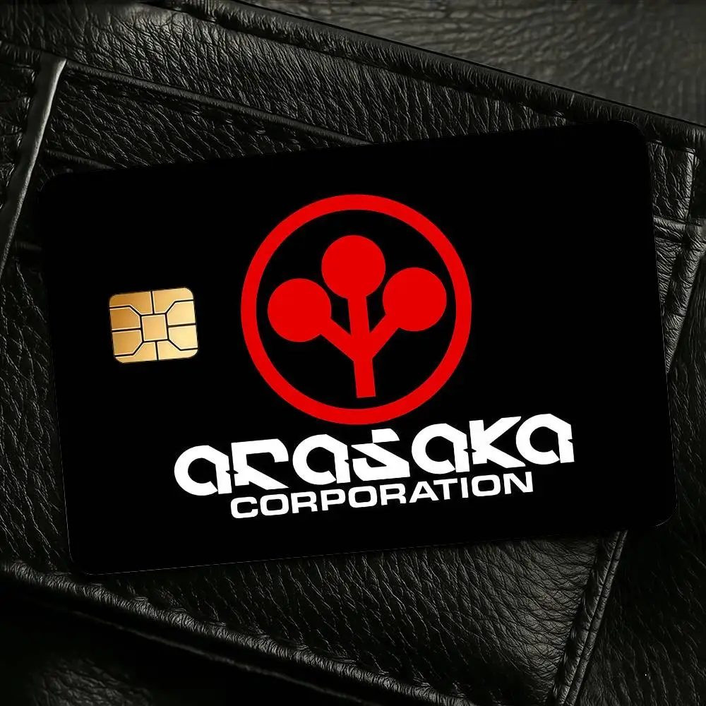 Game Credit Skin Cover Card Stickers 4PCS Film Bus Pass Front Decoration Bank Debit Waterproof  A-Arasaka C-Corporation