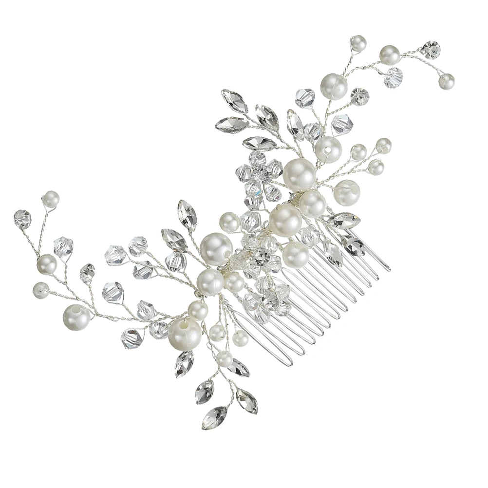 

Pearl Comb Alloy Hair Accessory Elegant Alloy Hair Prop Bridal Headdress Exquisite Hairstyle Prop Charm Dazzling