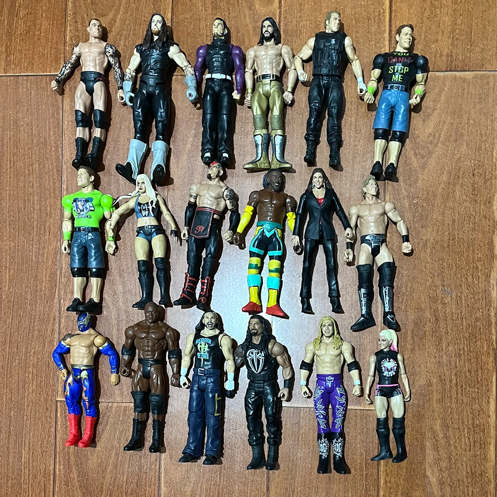 3PCS Rare 100 Style Character WWE Wrestler High Quality Plastic Action Figure Doll Toy Flexible Figurine Children Kid Collection