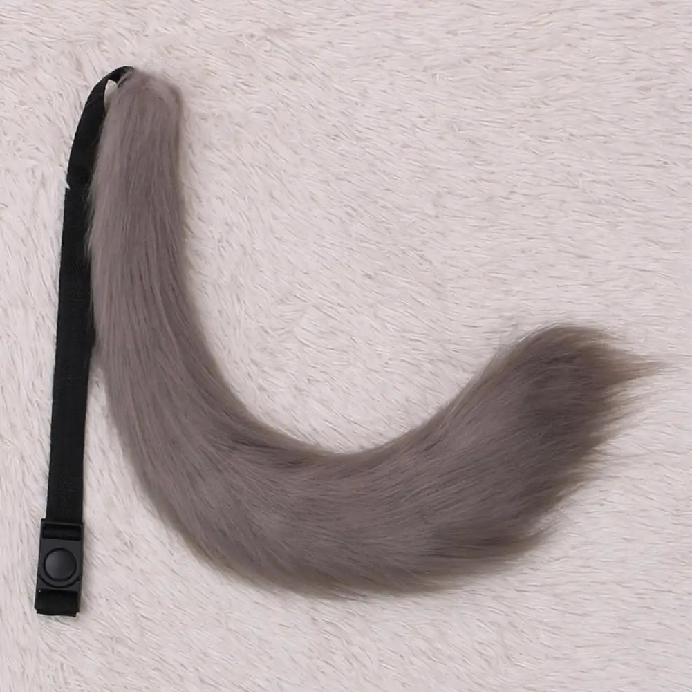 Furry Fox Tail Fake Fox Tail Miękki pluszowy ogon lisa Rekwizyt kostiumowy z regulowanym paskiem na imprezę taneczną w klubie