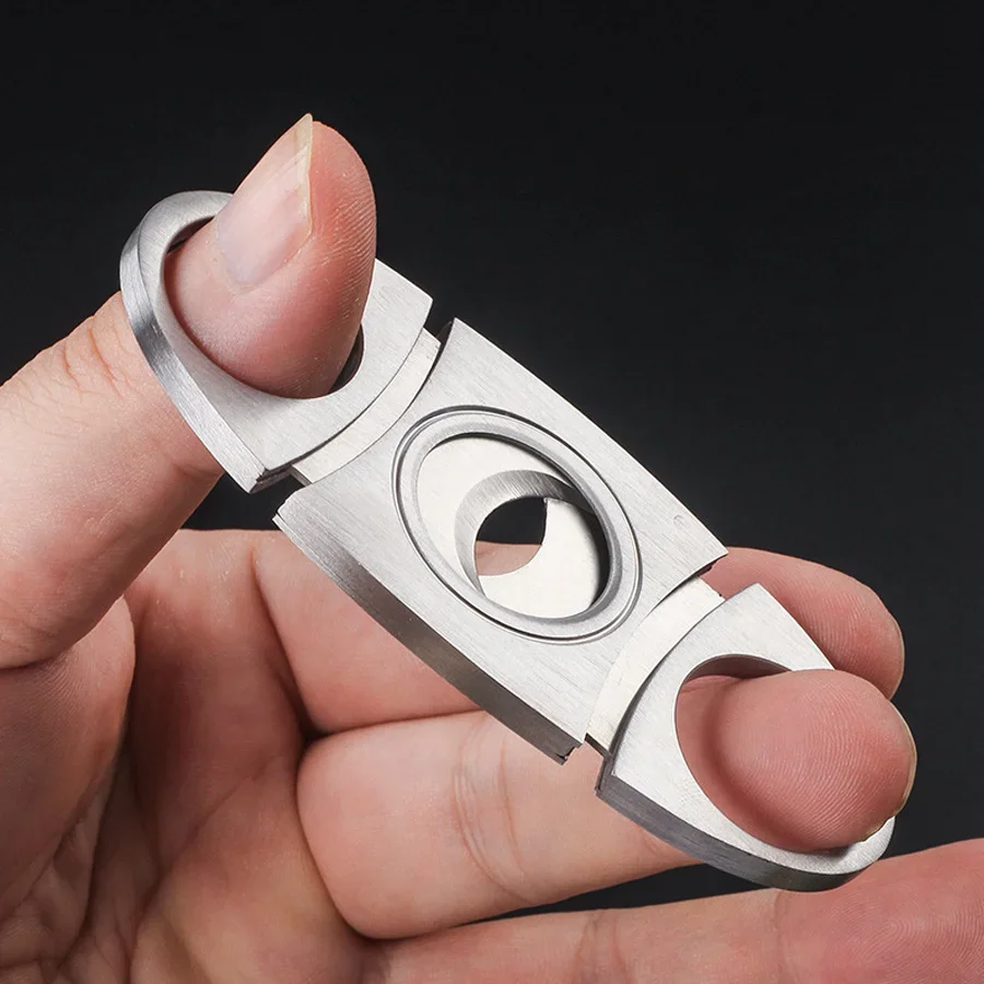 Cigar Cutter Double-Edged Cigar Cutter Stainless Steel Cigar Scissors Creative Accessories Cutting and Cutting Machine