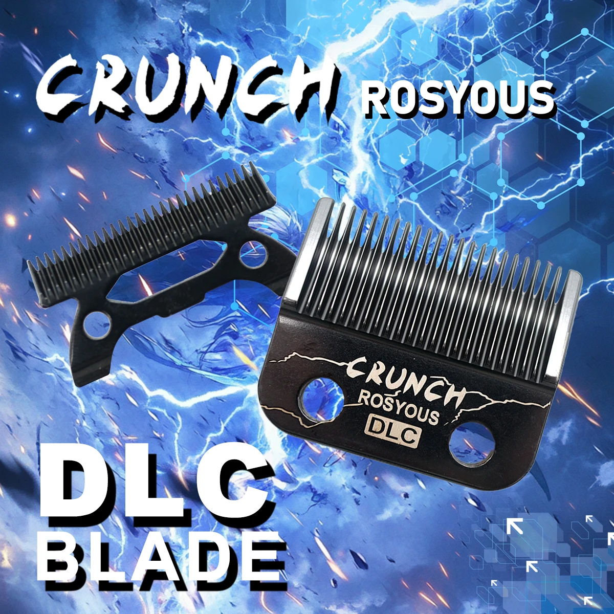 ROSYOUS CRUNCH DLC Blade Professional Clipper Accessories Replacement for JUCAI JC06 V001 V003 8148 M10 Madeshow Wmark Kulilang