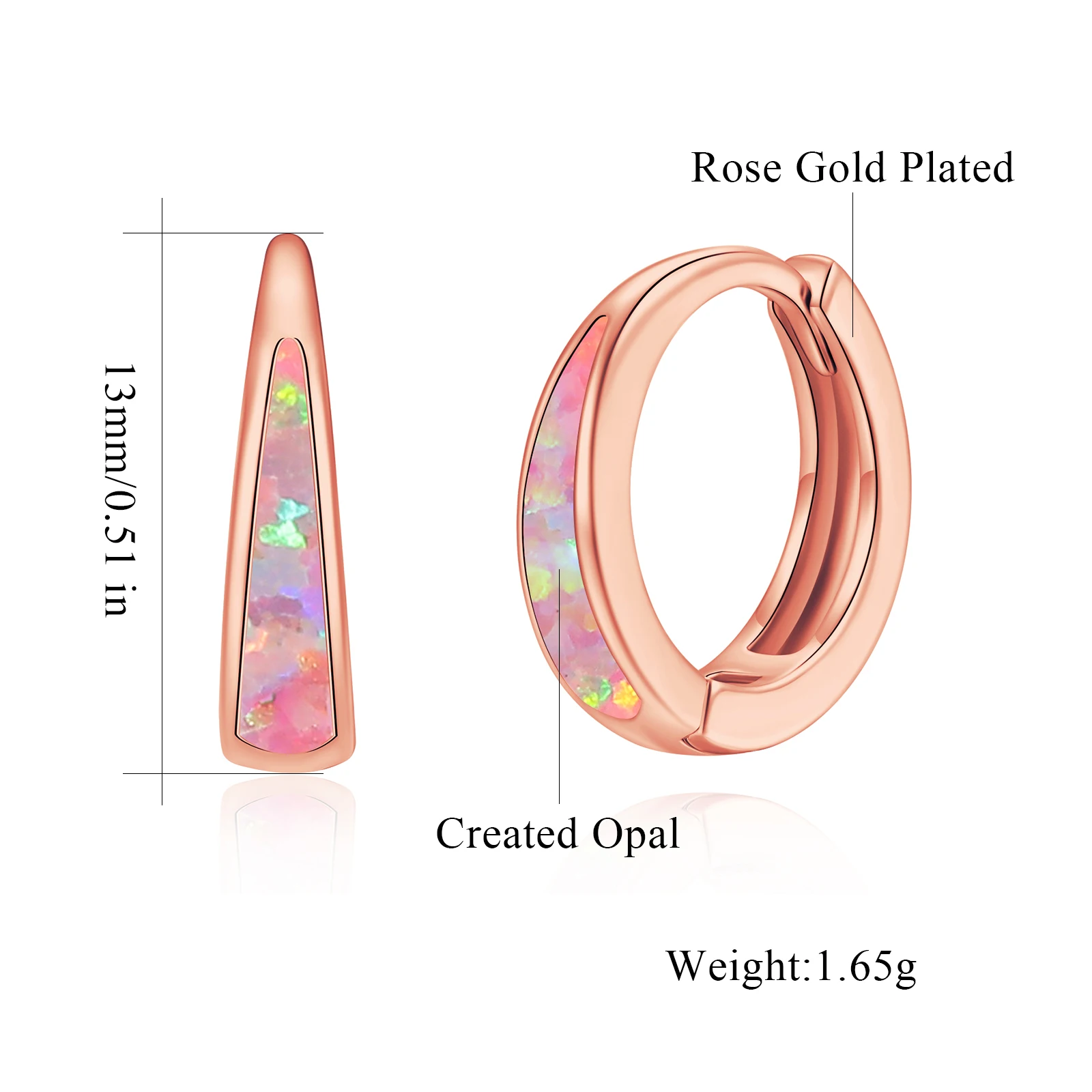 CiNily Weiß/Blauer Opal-Ohrringe für Damen, 14 Karat weiß plattiert, kleiner Creolen-Ohrring, Schmuck, Geschenke für Muttertag, Geburtstag, Alltag