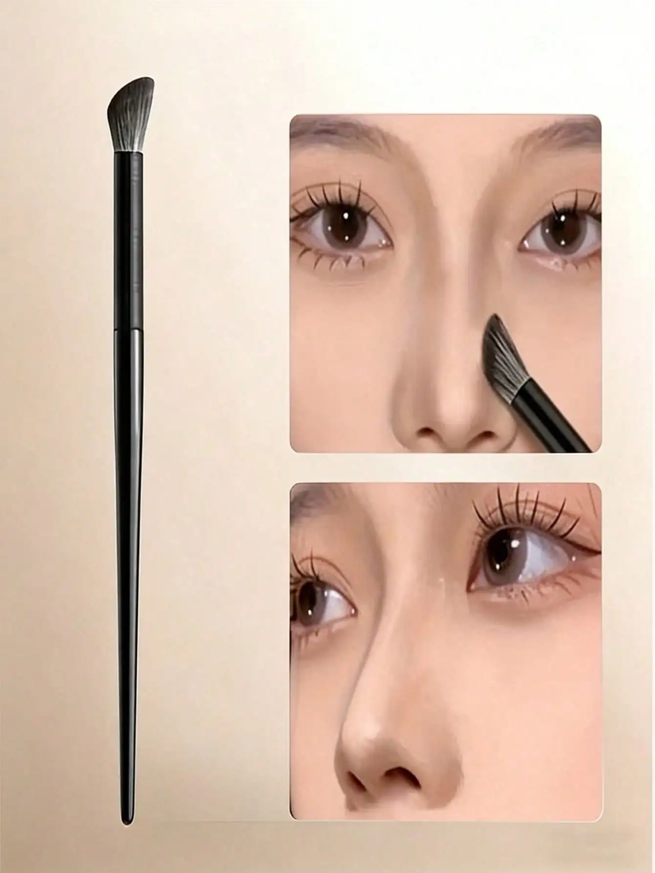 1 Precision Sickle Nose Contour Brush, Soft Angled Makeup Brush for Nose Shadow, Eye Makeup, Facial Sculpting for Daily Beauty