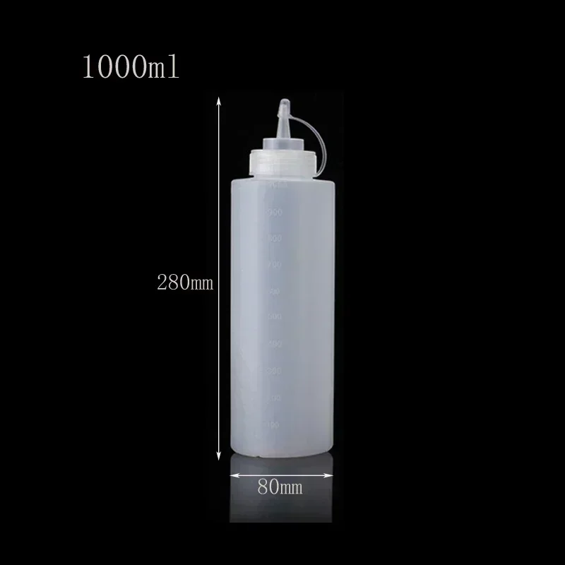 10 Stuks 120 Ml-1000 Ml Lege Plastic Sauzen Flessen Lekvrije Squirt Knijpfles Container Voor Salade ketchup Bbq Saus Siroop Olie