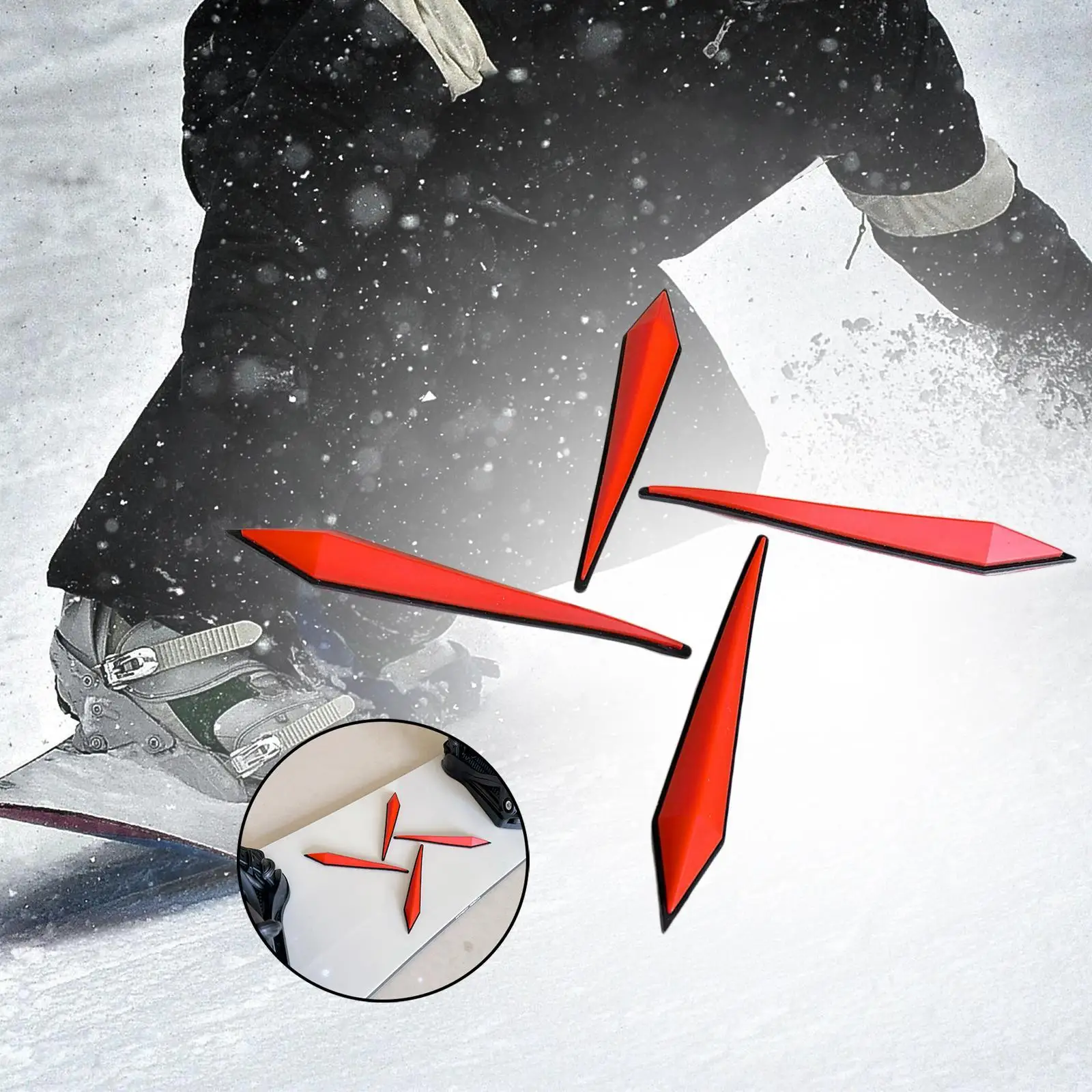 4x Snowboard Stomp Pads Snowboard Traction Stomp Pad for Winter Snowboarding