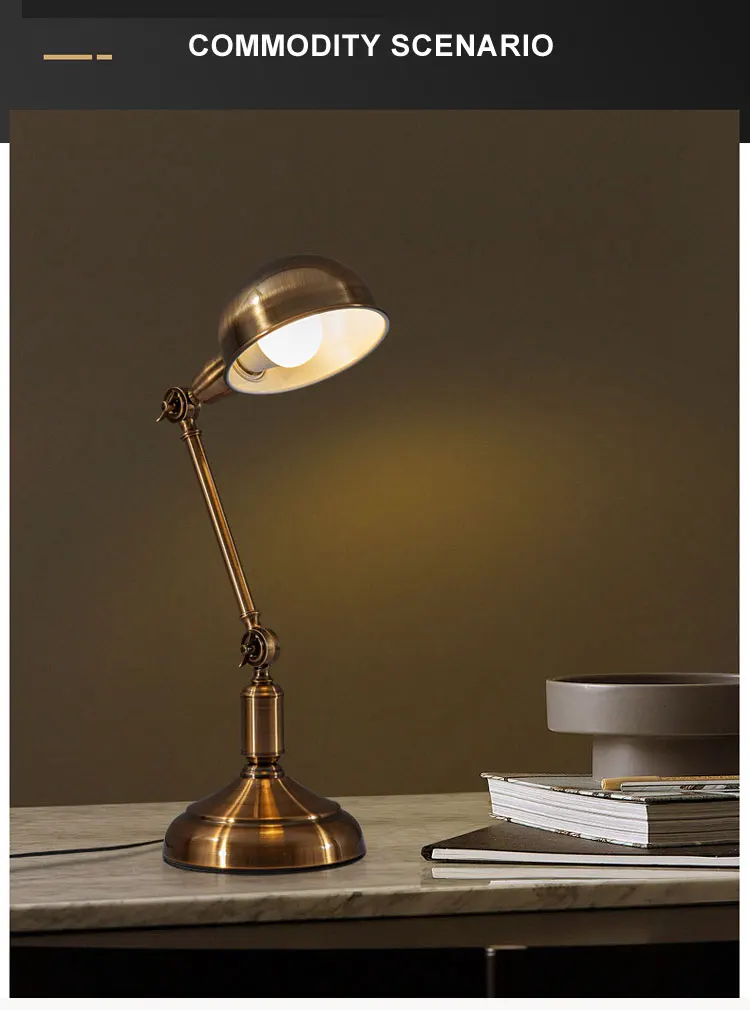 American Style Retro Light Luxury Eye Care Table Lamp Creative Learning Desk Lamp European Style Living Room Bedroom BedsideLamp