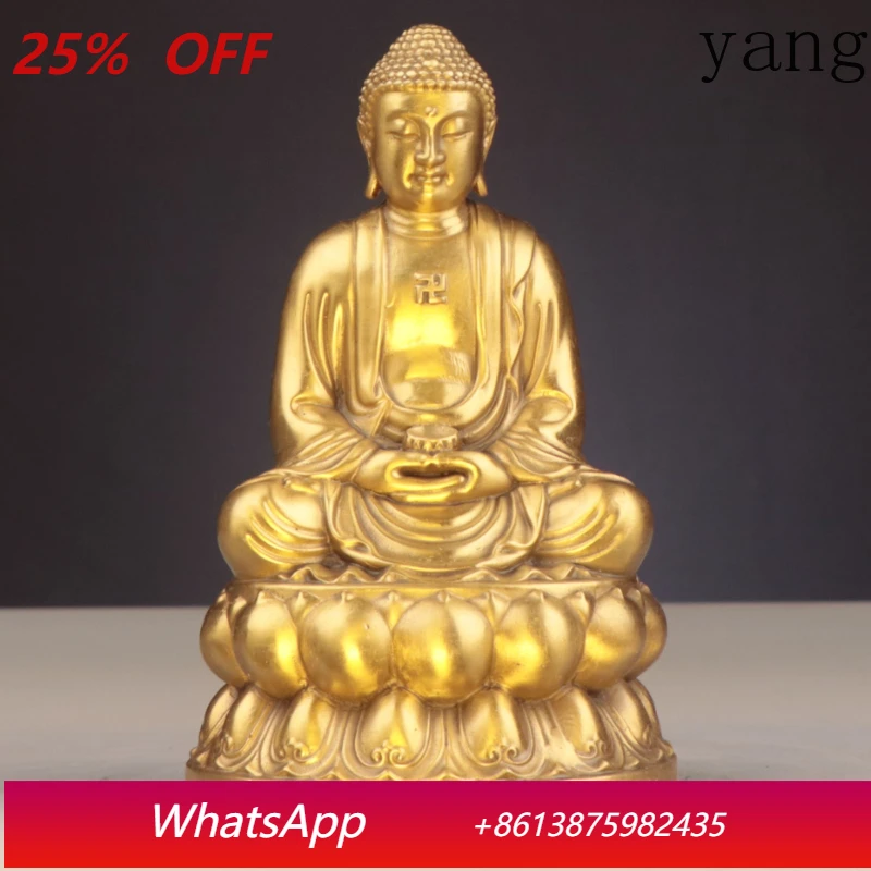 

LH Sakyamuni Seated Lotus Buddha Statue Home Furnishing, Copper Ornament, Sakyamuni Buddha, Buddha