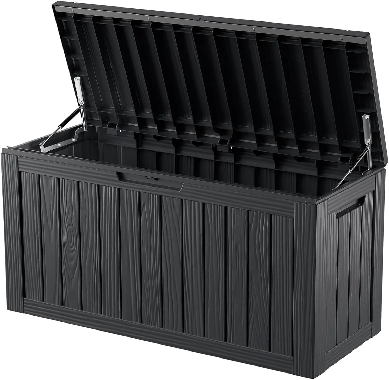 

80Gal Waterproof Deck Box - Lockable Outdoor Storage for Patio Furniture, Garden Tools & Pool Accessories w/Side Handles