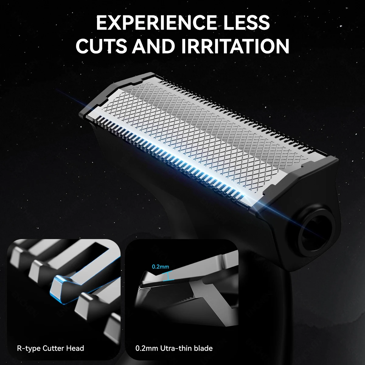ENCHEN Spark 5 Hair Removal Shaver IPX6 Waterproof Electric Trimmer For Whole Body 6500RPM Low Noise Motor With 5 Guided Combs image 6