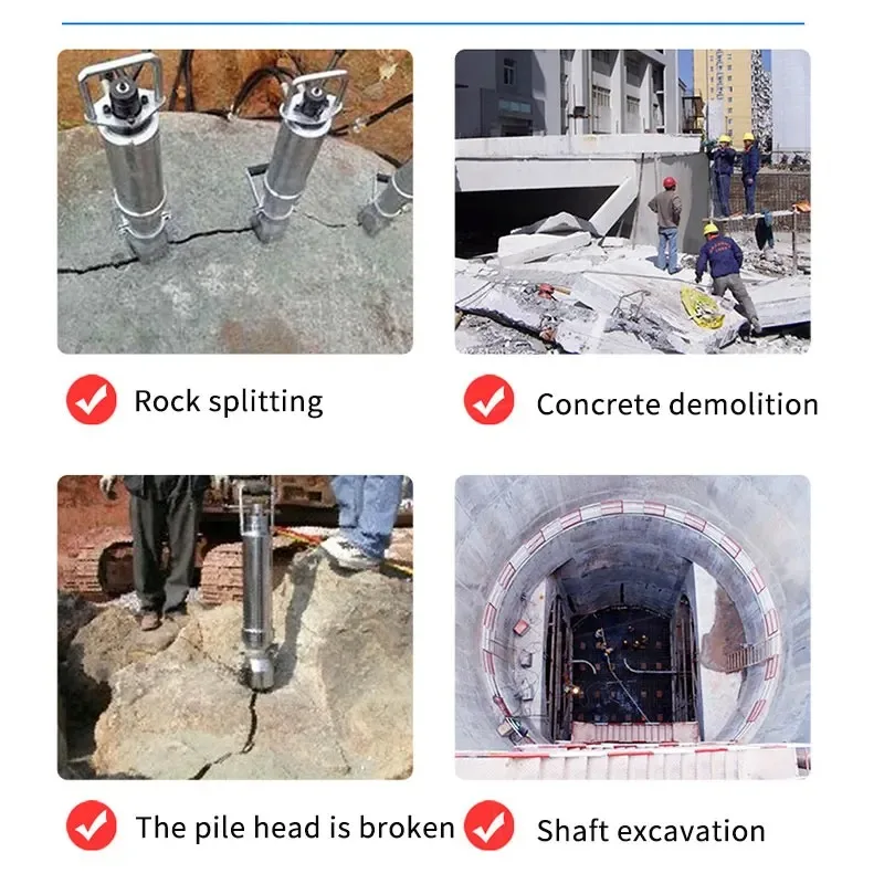 2023 Professional Portable Hydraulic Rock Drill And Splitter for Concrete Quarry Excavator Heavy-Duty Stone Splitter Tool