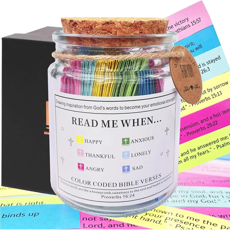 Bible Verses Jar Bible Verses for Emotions Feelings Verse Prayer Request Cards Christian Bible Gifts Church Gift for Women Men