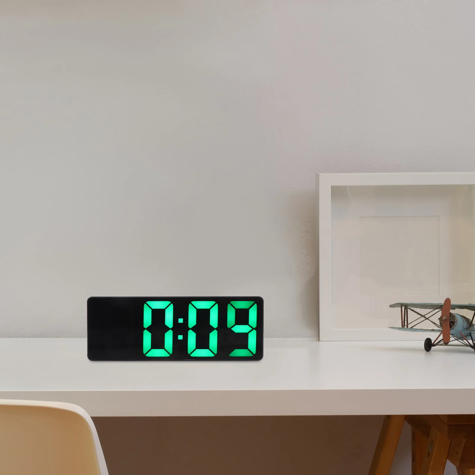 

1Set Rectangular Digital Alarm Clock Simple LED Electronic Clock Bedroom Desk Multifunctional Mirror Surface Home Decoration