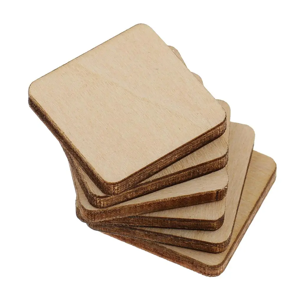 Blank Wood Pieces Basswood Sheet Unfinished for Kids Craft Construction Wooden Studs and Pyrography Art