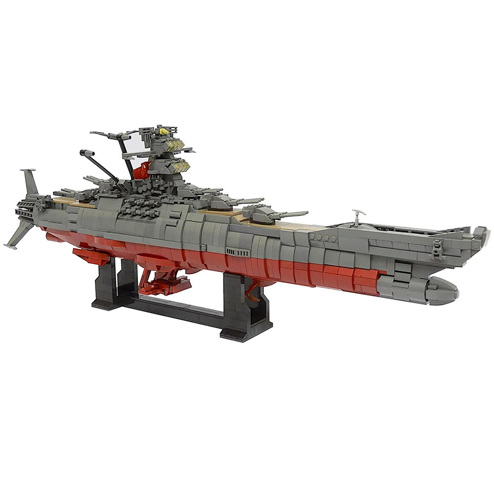 Gobricks MOC-81382 Military Warship Building Blocks Space Battleship Yamato Spaceship Military Weapon Space Ship Model Kid Toy