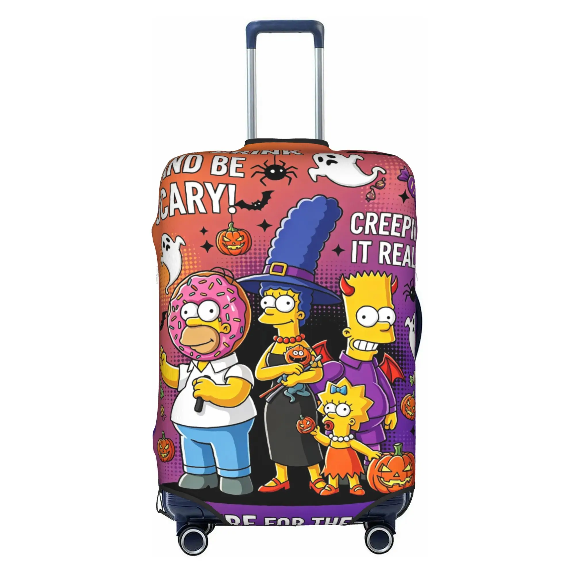 Custom S-Sim-psonS Luggage Cover Elastic Classic Halloween Gift Travel Suitcase Protective Covers Fits 18-32 Inch