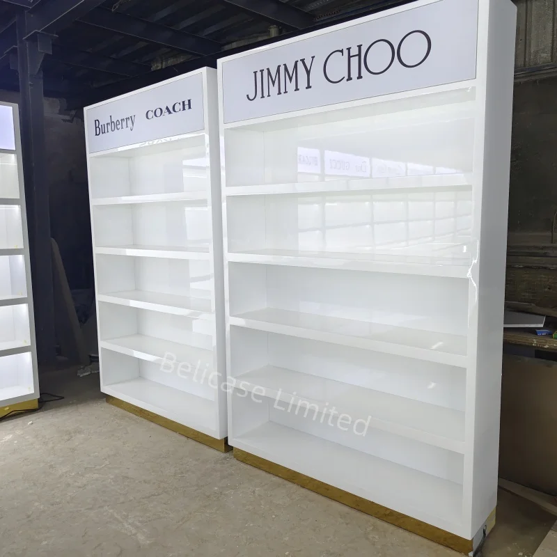 customized.Modern Perfume Store Furniture Design Wooden Perfume Display Showcase Luxury Glass Perfume Display Cabinet