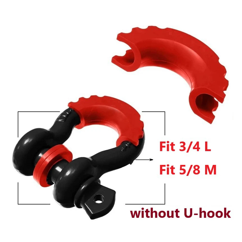 U-shaped Hook Shackle Sheath Winches Traction Rubber Shackle Sheath High Quality Accessories U-shaped Hook Shackle