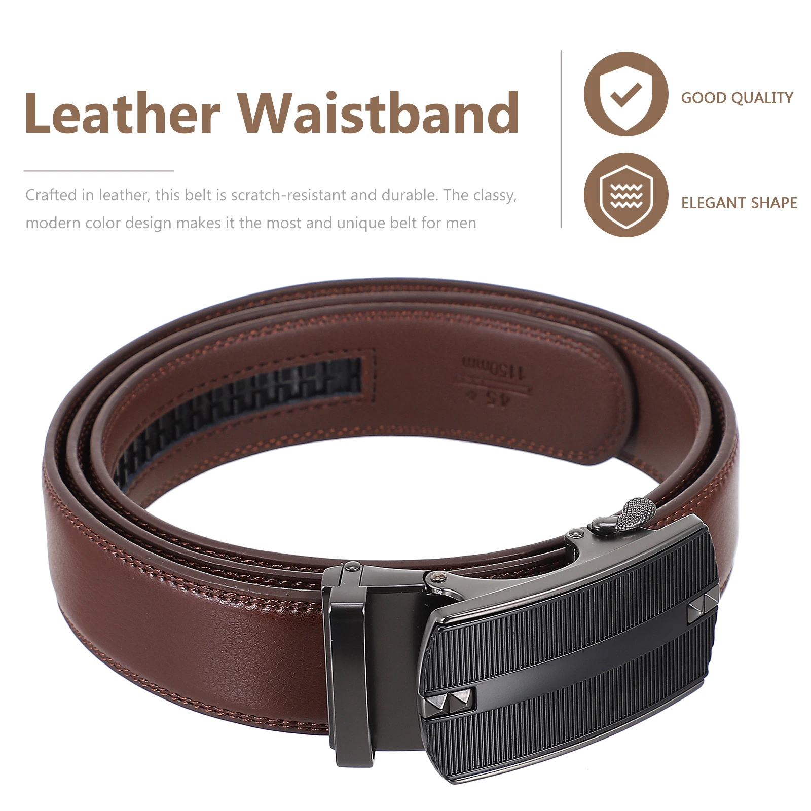 

Automatic Buckle Ratchet Brown Waistband Male Waist Gurtband Lederriemen Automatic Buckle Waist Belt Gentlemen Belt Male