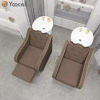 Yoocell brown color hairdressing shampoo bowl chair hair salon furniture shampoo chair backwash unit with massage