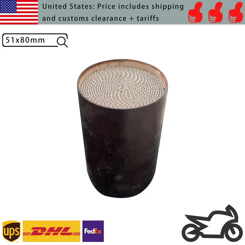 51 x 80 mm Motorrad-Katalysatorkern 300 CPSI, Metallsubstrat, Hochleistungs-Auspuffeinsatz – Detail 2
