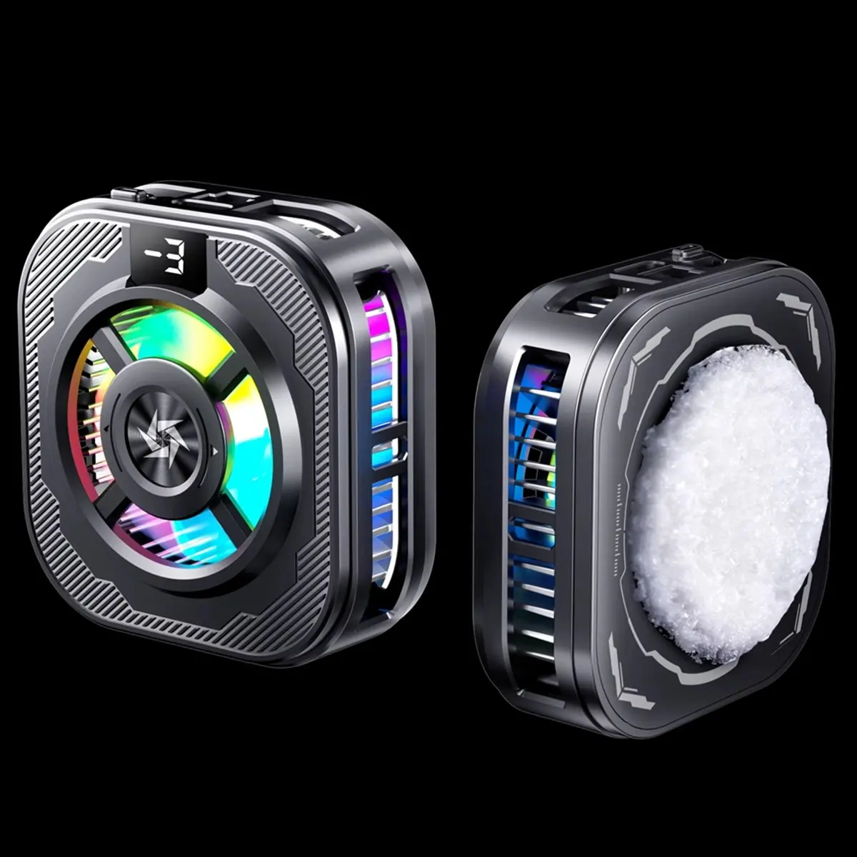 L73A NEW Universal Phone Cooler Magnetic Semiconductor Cooler with Digital Display RGB Lights Radiator Cooling Fan for Gaming