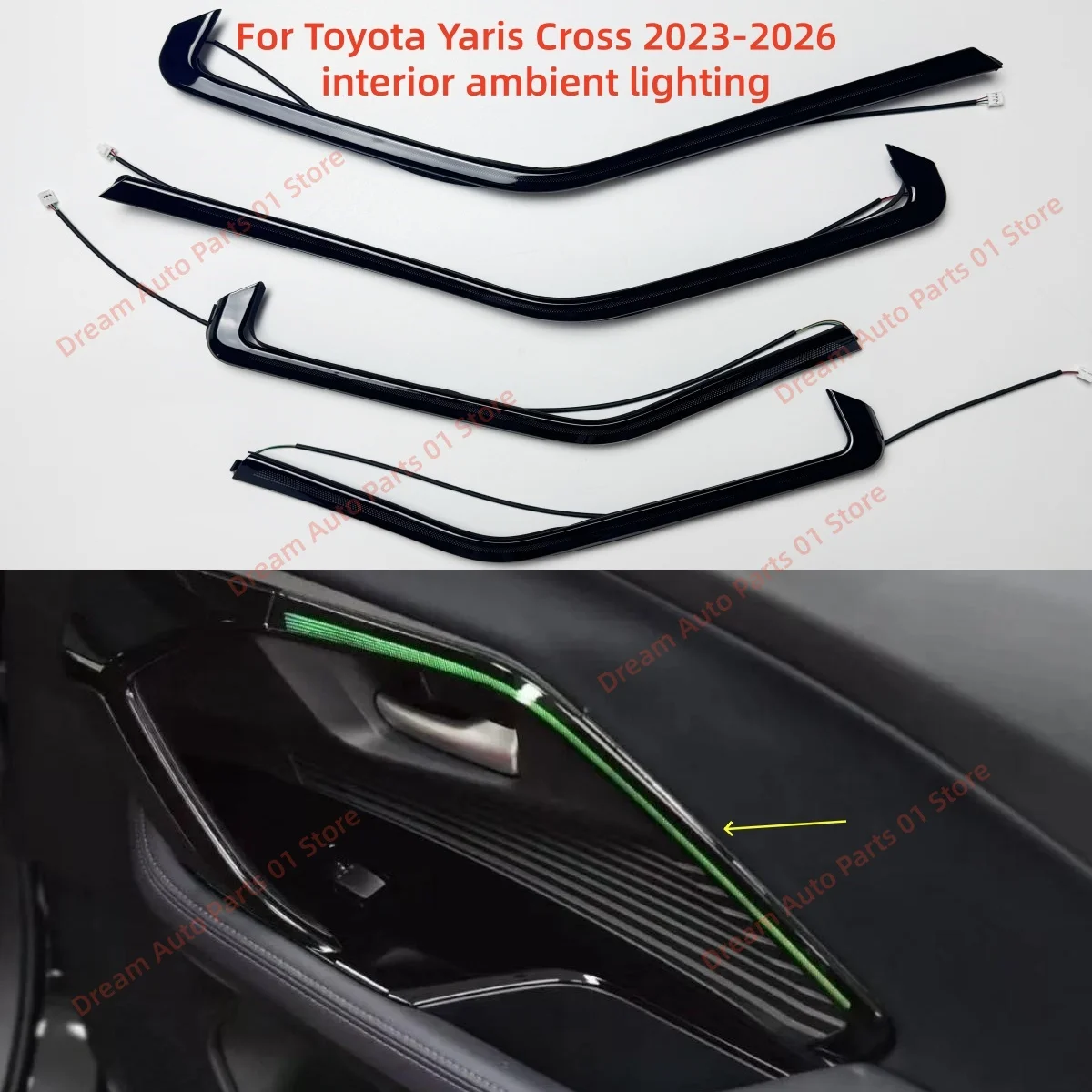 Interior decorative strips For Toyota Yaris Cross 2023-2026 Ambient Light Car Interior Lighting Upgrade Auto parts APP Control