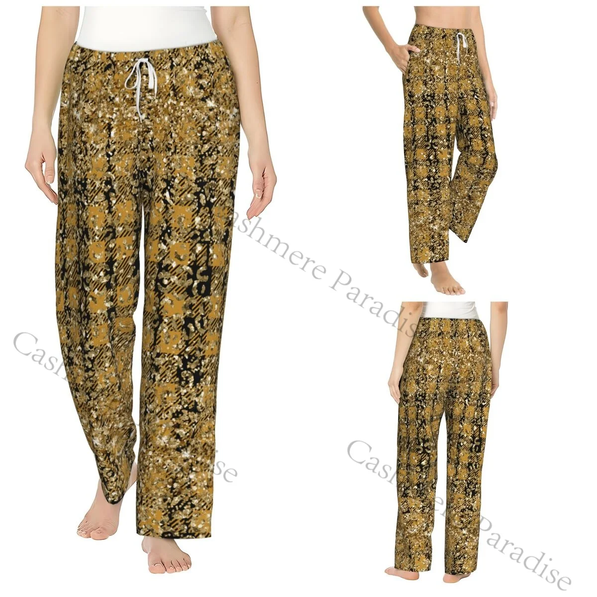 

Glitter Background Cozy Flannel Pajama Pants for Women Sleep Bottoms Home Loungewear