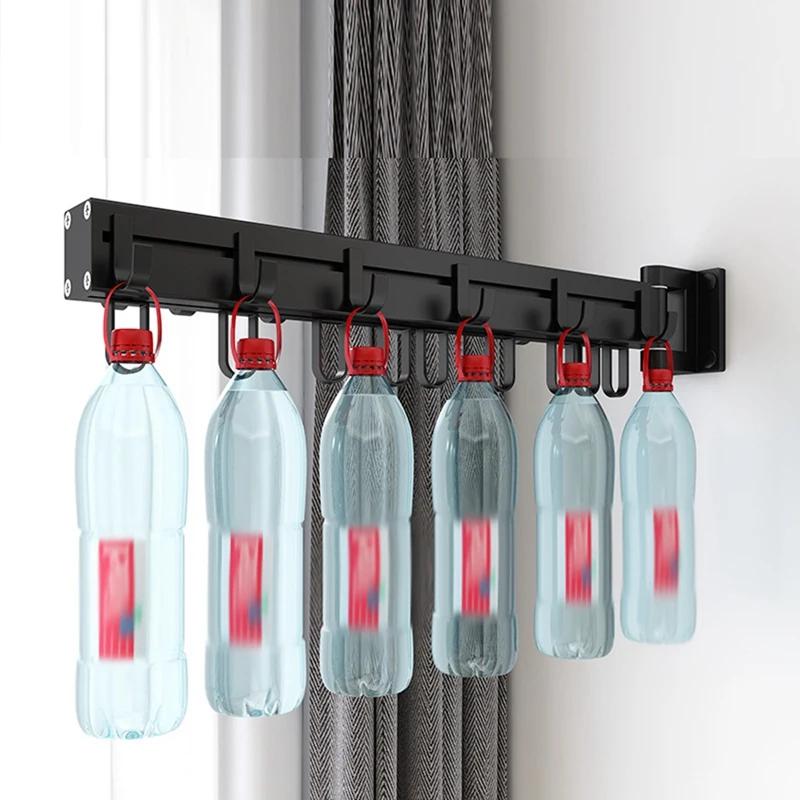 Folding Clothes Hanger Wall Mount Retractable Cloth Drying Rack Indoor & Outdoor Space Saving Home Laundry Clothesline