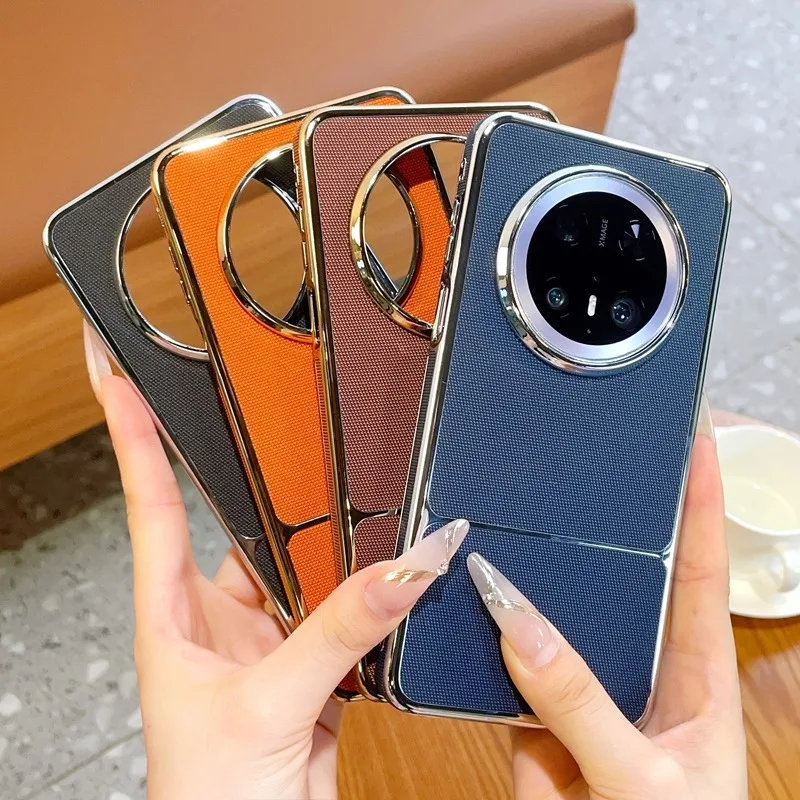 

Electroplated Weave Leather Case for Huawei Mate 80 Pro Max Mate 70 Pro 60 Pro+ Magnetic Full Cover Hard Shell for Mate80 ProMax