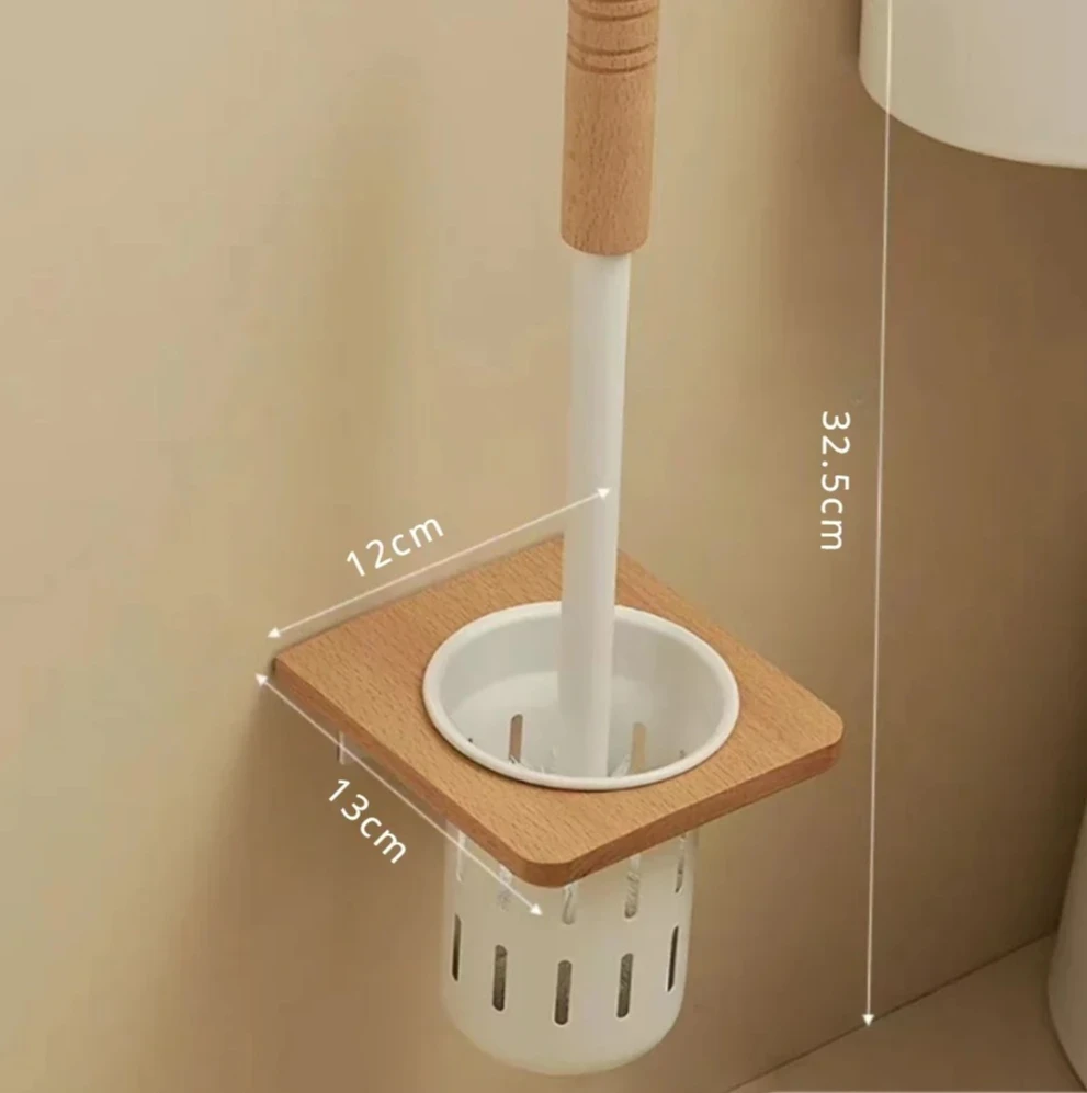Walnut Metal Toilet Brush Holder Wall Mounted no dead Toilet Brush Storage Rack Bathroom Shelf Toilets Set Accessories