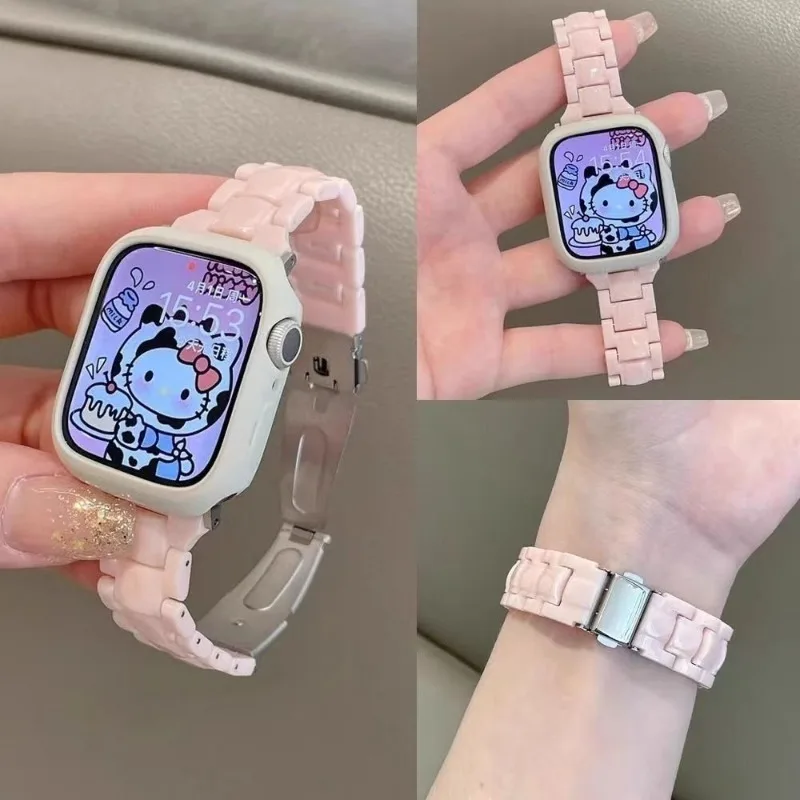 Candy Slim Plastic Strap+Case For Apple Watch 46mm 42mm 49mm 41mm 45mm 40mm 44mm For iWatch Series 11 10 9 8 7 6 5 4 SE Ultra3/2 image 3