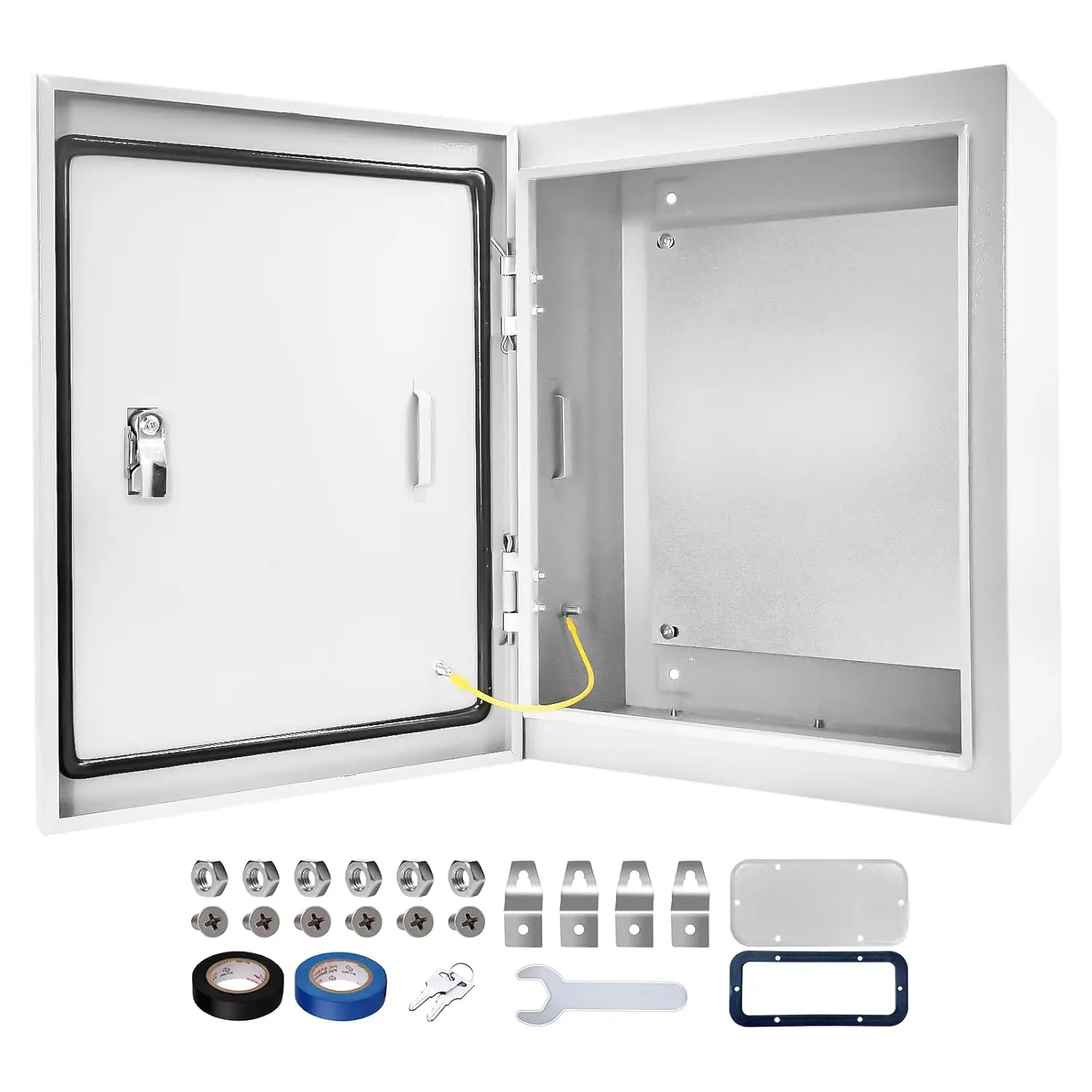 

20x16x6 Inch Waterproof Steel Electrical Box, NEMA 4X Enclosure for Outdoor/Indoor Use with Lock