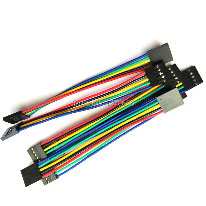 1007 22AWG 10CM 5P 2.54 mm Female to Female Dupont Line Wire jumper DuPont 2.54mm wire cable 5pin pitch 2.54mm