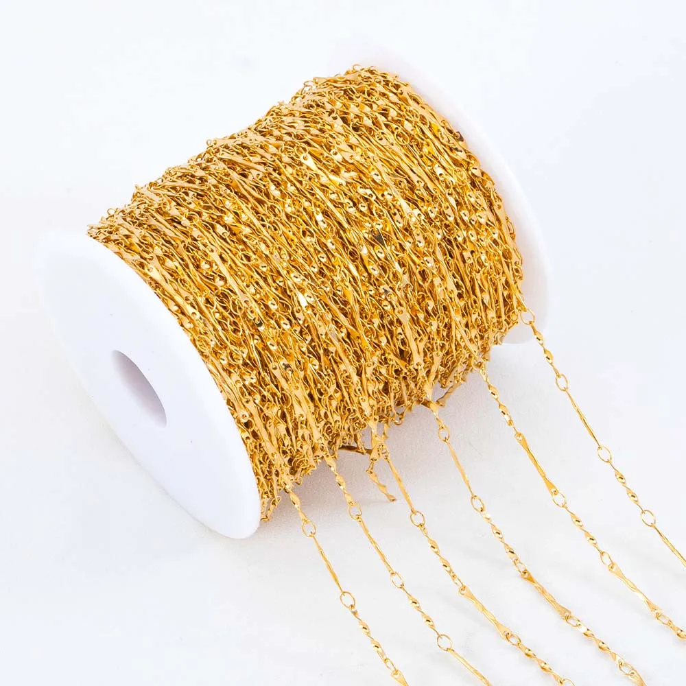 1Meter Stainless Steel 3mm Thick Link Chains Hanging 2.5mm Bead for DIY Men Necklace Bracelet Bag Chain Jewelry Making Wholesale image 3