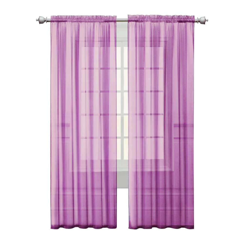 Transparent Window Gauze Tulle Curtains Solid Color Wedding Glass Gauze Home Room Window Shading Sheer Uv Protection Curtain