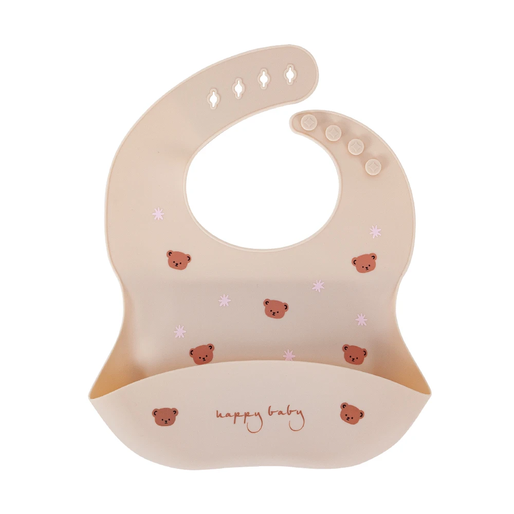 Wasserdichte Lätzchen für Kinder zum Füttern von Babys, Essen, weiches Silikon, Babeast-Cartoon-Druck, verstellbare Baby-Probier-Lätzchen – Detail 18