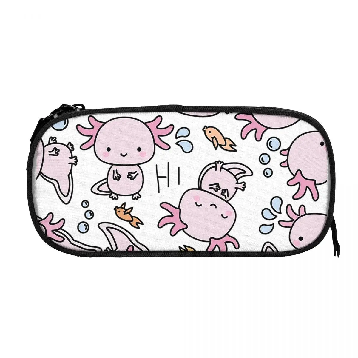 مقلمة السباحة Axolotls للطلاب هدايا صندوق القلم حقيبة أقلام رصاص سعة كبيرة حقيبة أقلام رصاص تخزين لوازم القرطاسية