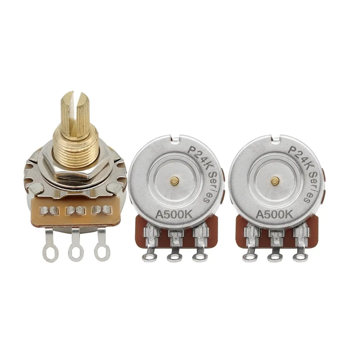 (AD10) 24-Tooth Potentiometer with Long Copper Shaft, Electric Guitar Potentiometer Knob Switch B500K