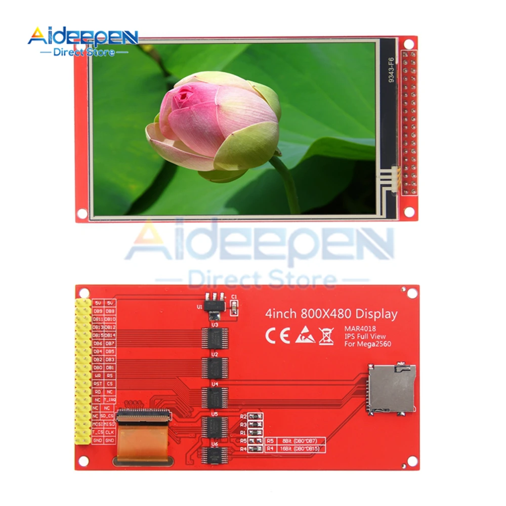 4.0 inch IPS LCD Display Screen Module 800*480 TFT RGB Color Touch Display NT35510 Driver Chip For Arduino Mega2560 STM32